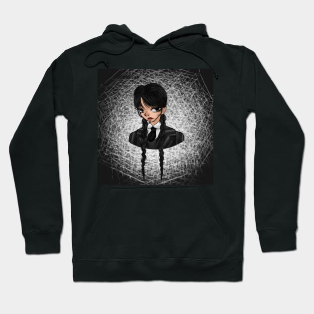 Wednesday Addams Netflix Hoodie by Skiadrum